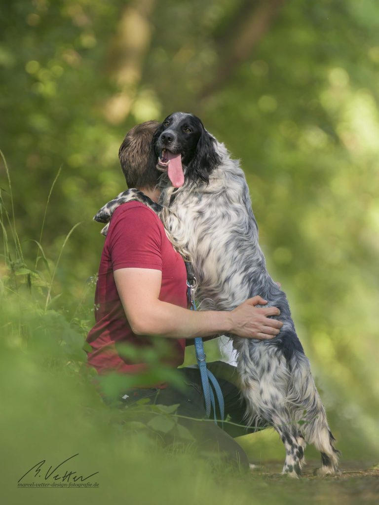 Setter (James) & Fotograf vor der Kamera (Ich)